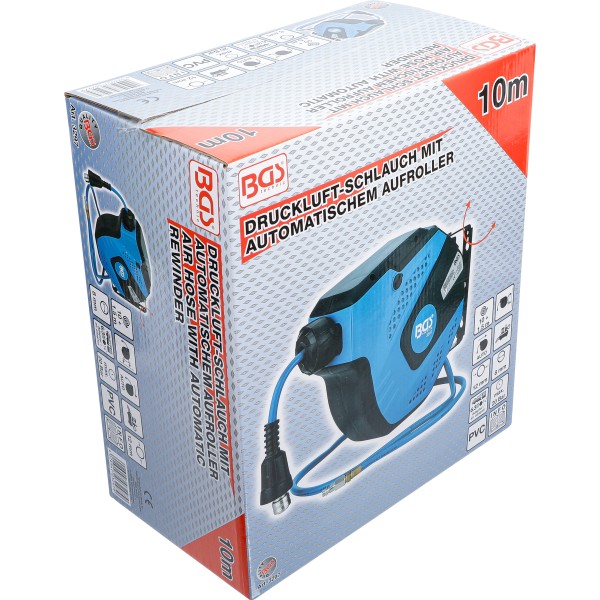 BGS Technic Retractable Air Hose Reel | Automatic | 10 m BGS Technic Retractable Air Hose Reel | Automatic | 10 m