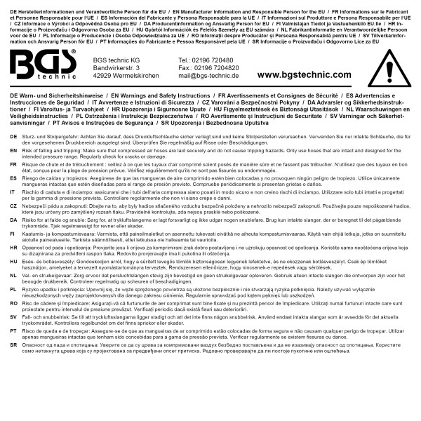 BGS Technic Retractable Air Hose Reel | Automatic | 10 m BGS Technic Retractable Air Hose Reel | Automatic | 10 m