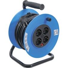 BGS Technic Cable Reel | 25 m | 3 x 1,5 mm² | 4 Socket Outlets | IP 20 | 3000 W