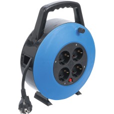 BGS Technic Cable Reel | Closed Type | 10 m | 3 x 1.5 mm² | 4 Socket Outlets | IP 20 | 3000 W