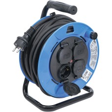 BGS Technic Cable Reel | 25 m | 3 x 1.5 mm² | 4 Socket Outlets with Sealing Cap | IP 44 | 3500 W