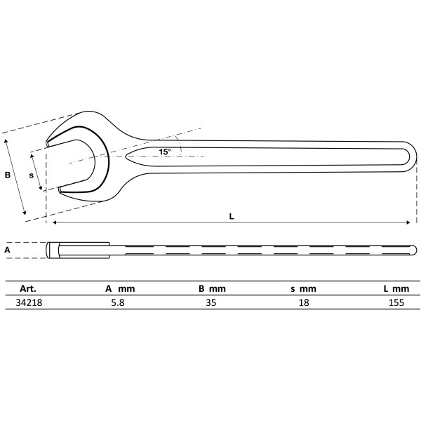 BGS Technic Single Open End Spanner | DIN 894 | 18 mm BGS Technic Single Open End Spanner | DIN 894 | 18 mm