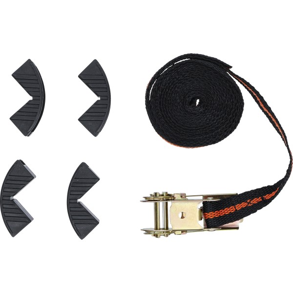 BGS Technic Ratchet Tie Down Strap | with 4 protective Jaws | 5 m x 25 mm BGS Technic Ratchet Tie Down Strap | with 4 protective Jaws | 5 m x 25 mm