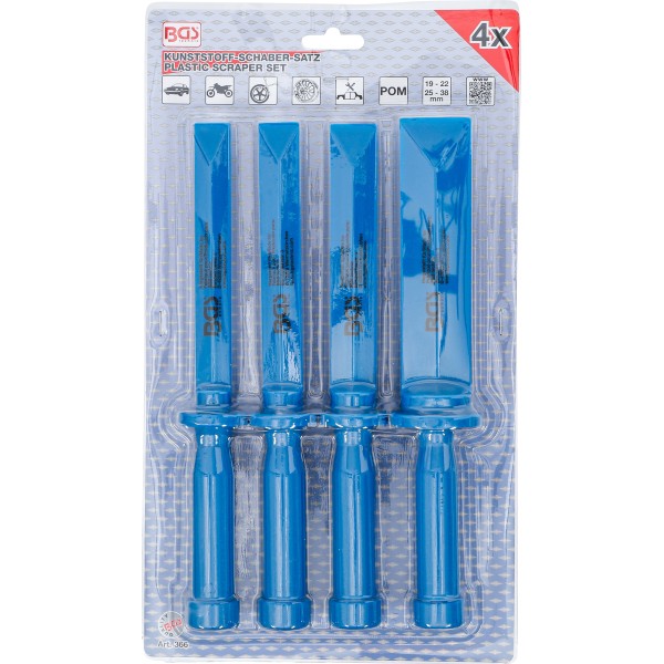 BGS Technic Plastic Scraper Set | 19 - 22 - 25 - 38 mm wide | 4 pcs. BGS Technic Plastic Scraper Set | 19 - 22 - 25 - 38 mm wide | 4 pcs.