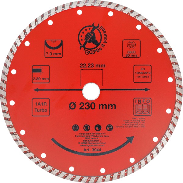 BGS Technic Turbo Cutting Disc | Ø 230 mm BGS Technic Turbo Cutting Disc | Ø 230 mm