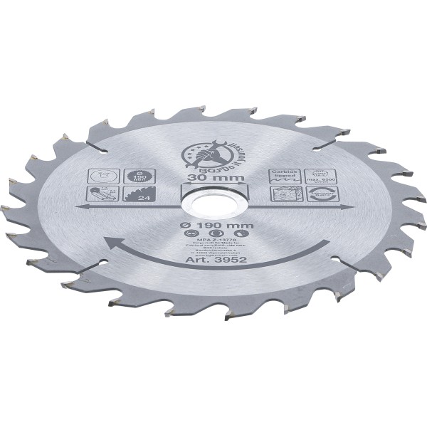 Shop Sealey Trade Plus Circular Saw Blade 190 X 30mm - 24TPU - Circular Saw Blades | UK