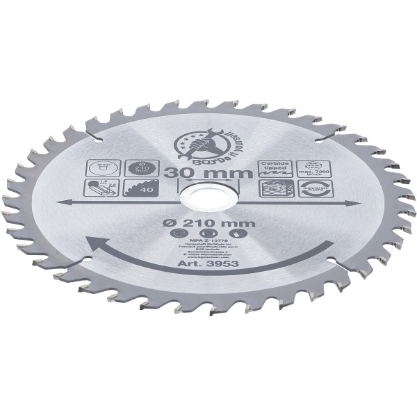 BGS Technic Carbide Tipped Circular Saw Blade | ~ 210 x 30 x 2.6 mm | 40 teeth BGS Technic Carbide Tipped Circular Saw Blade | ~ 210 x 30 x 2.6 mm | 40 teeth