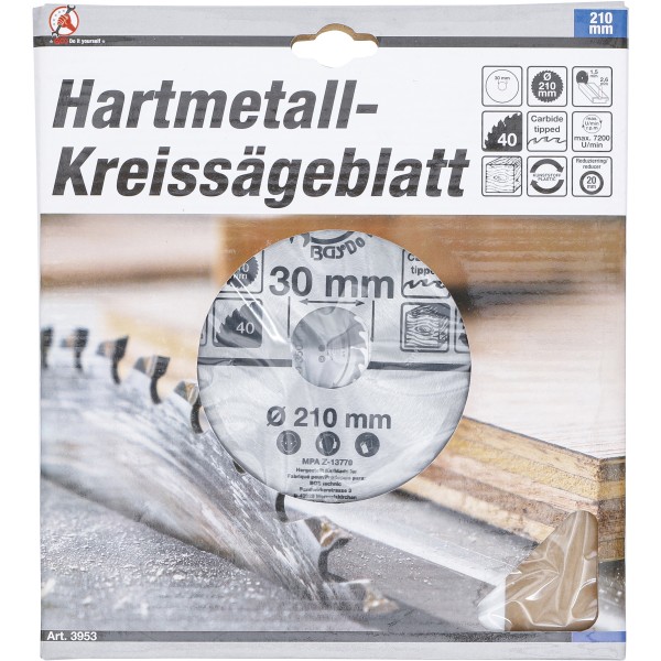 BGS Technic Carbide Tipped Circular Saw Blade | ~ 210 x 30 x 2.6 mm | 40 teeth BGS Technic Carbide Tipped Circular Saw Blade | ~ 210 x 30 x 2.6 mm | 40 teeth