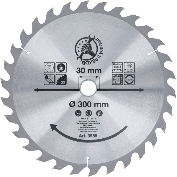 BGS Technic Carbide Tipped Circular Saw Blade | ~ 300 x 30 x 3.2 mm | 30 teeth BGS Technic Carbide Tipped Circular Saw Blade | ~ 300 x 30 x 3.2 mm | 30 teeth