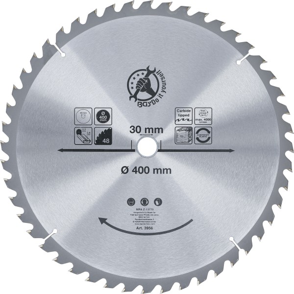 BGS Technic Carbide Tipped Circular Saw Blade | ~ 400 x 30 x 3.4 mm | 48 teeth BGS Technic Carbide Tipped Circular Saw Blade | ~ 400 x 30 x 3.4 mm | 48 teeth