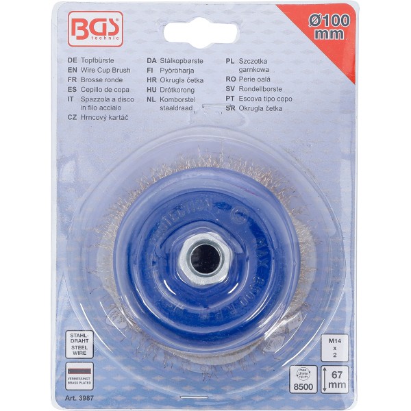 BGS Technic Wire Cup Brush | M14 x 2.0 Drive | ~ 100 x 67 mm BGS Technic Wire Cup Brush | M14 x 2.0 Drive | ~ 100 x 67 mm