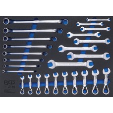 BGS Technic Tool Tray 3/3: Double Open End Spanner, Double Ring Spanner, Ratchet Wrench | 26 pcs. BGS Technic Tool Tray 3/3: Double Open End Spanner, Double Ring Spanner, Ratchet Wrench | 26 pcs.