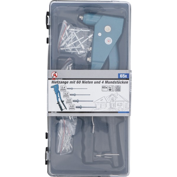 BGS Technic Rivet Set | 2.4 / 3.2 / 4.0 / 4.8 mm | 250 mm BGS Technic Rivet Set | 2.4 / 3.2 / 4.0 / 4.8 mm | 250 mm