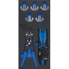 BGS Technic Tool Tray 1/3: Crimping Tool and Wire Strippers | 7 pcs.