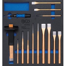 BGS Technic Tool Tray 2/3: Centre Punches, Chisels, Pin Punches | 14 pcs.