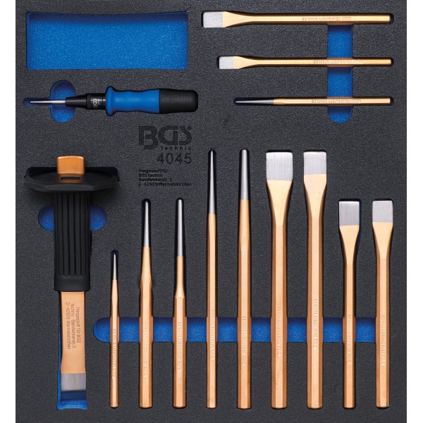 BGS Technic Tool Tray 2/3: Centre Punches, Chisels, Pin Punches | 14 pcs. BGS Technic Tool Tray 2/3: Centre Punches, Chisels, Pin Punches | 14 pcs.