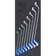 BGS Technic Tool Tray 1/3: Double Ring Spanner Set | 6 x 7 - 20 x 22 mm | deep offset Ends | 8 pcs.