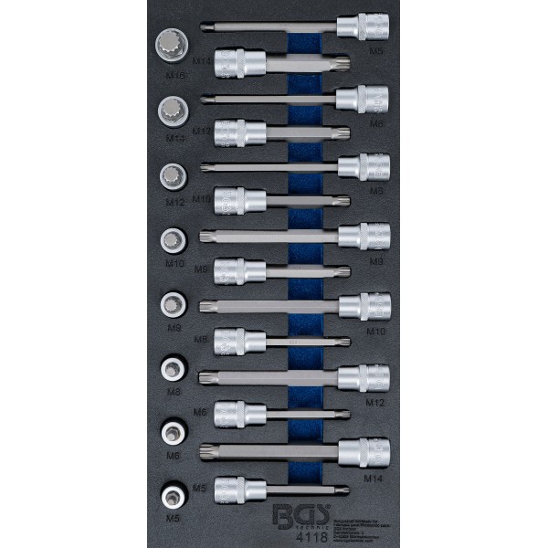 BGS Technic Tool Tray 1/3: Bit Socket Set | 12.5 mm (1/2 BGS Technic Tool Tray 1/3: Bit Socket Set | 12.5 mm (1/2