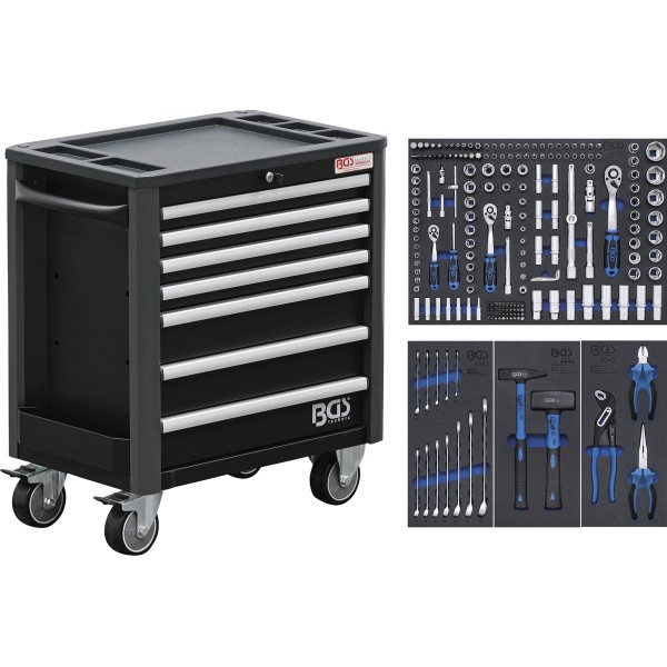 BGS Technic Workshop Trolley | 7 Drawers | extra low total Height | with 209 Tools BGS Technic Workshop Trolley | 7 Drawers | extra low total Height | with 209 Tools