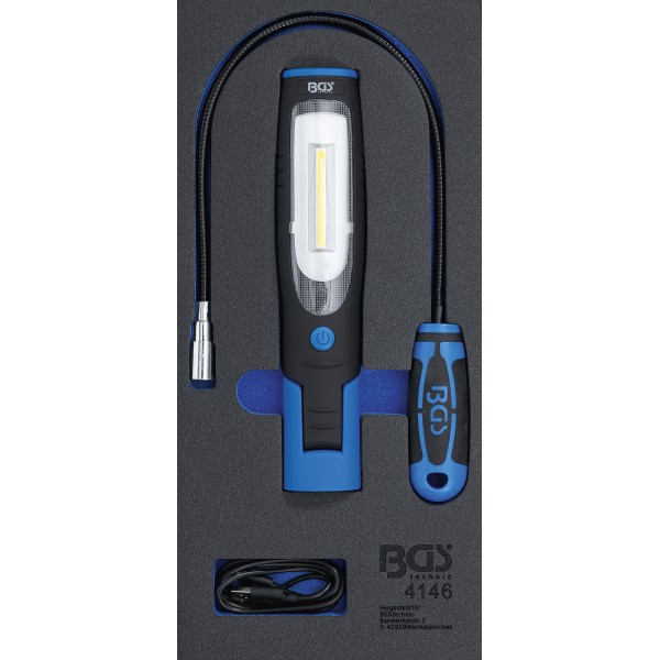 BGS Technic Tool Tray 1/3: Handheld Lamp and Magnetic Lifter | 3 pcs. BGS Technic Tool Tray 1/3: Handheld Lamp and Magnetic Lifter | 3 pcs.