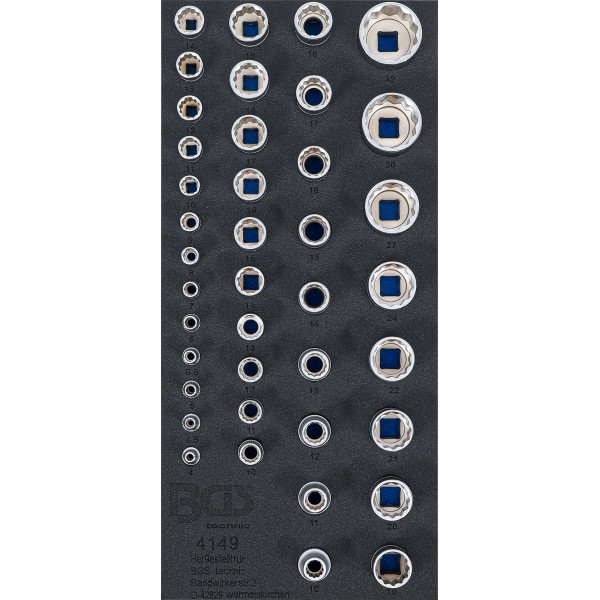BGS Technic Tool Tray 1/3: Sockets 12-point | 6.3 mm (1/4 BGS Technic Tool Tray 1/3: Sockets 12-point | 6.3 mm (1/4