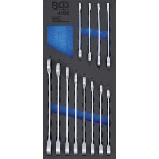 BGS Technic Tool Tray 1/3: Ratchet Combination Wrench Set | 8 - 19 mm | 12 pcs.