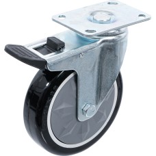 BGS Technic Swivel Castor | with Assembly Plate and Brake | for BGS 4235, 6070