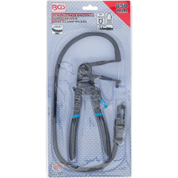 BGS Technic Hose Clamp Pliers | Semi-Flexible | 850 mm | 18 - 54 mm BGS Technic Hose Clamp Pliers | Semi-Flexible | 850 mm | 18 - 54 mm