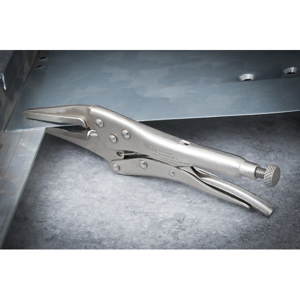 BGS Technic Locking Long Nose Grip Pliers | 225 mm BGS Technic Locking Long Nose Grip Pliers | 225 mm