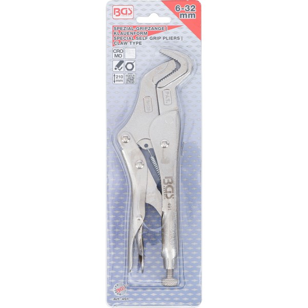 BGS Technic Locking Grip Pliers | Claw Design | 210 mm | 6 - 32 mm BGS Technic Locking Grip Pliers | Claw Design | 210 mm | 6 - 32 mm
