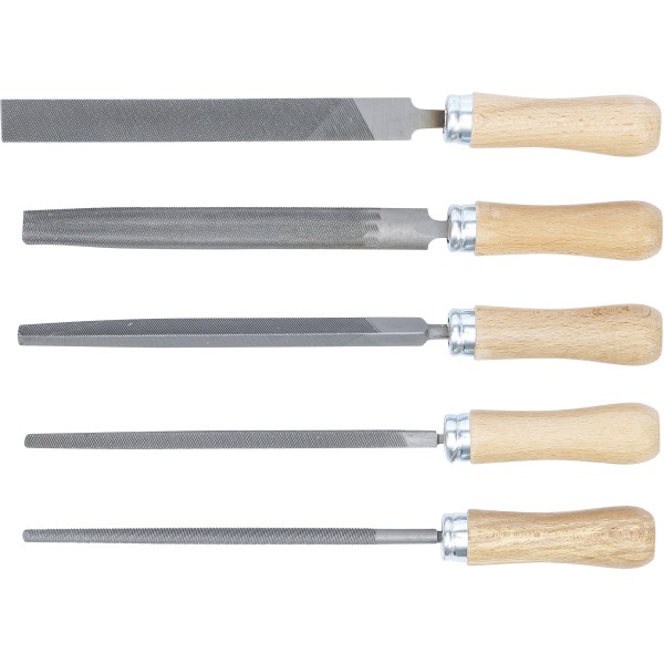 BGS Technic File Set | Wooden Handle | 150 mm | 5 pcs. BGS Technic File Set | Wooden Handle | 150 mm | 5 pcs.