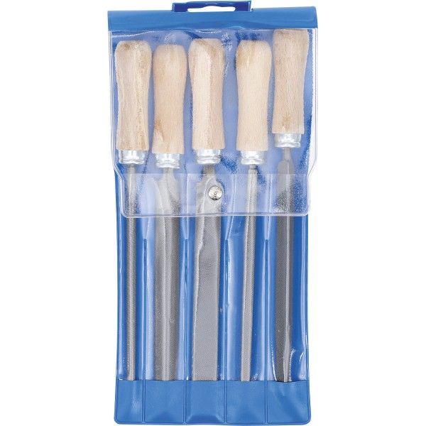 BGS Technic File Set | Wooden Handle | 150 mm | 5 pcs. BGS Technic File Set | Wooden Handle | 150 mm | 5 pcs.