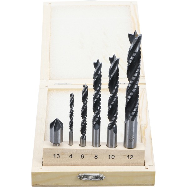 BGS Technic Wood Crown and Milling Drill Set | 4 - 12 mm | 6 pcs. BGS Technic Wood Crown and Milling Drill Set | 4 - 12 mm | 6 pcs.