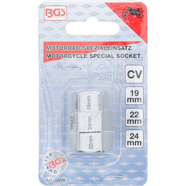 BGS Technic Motorcycle Special Socket | 19 - 22 - 24 mm BGS Technic Motorcycle Special Socket | 19 - 22 - 24 mm