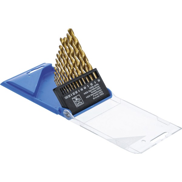 BGS Technic HSS Twist Drill Set | 1.5 - 6.5 mm | titanium coated | 13 pcs. BGS Technic HSS Twist Drill Set | 1.5 - 6.5 mm | titanium coated | 13 pcs.