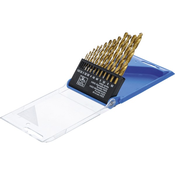 BGS Technic HSS Twist Drill Set | 1.5 - 6.5 mm | titanium coated | 13 pcs. BGS Technic HSS Twist Drill Set | 1.5 - 6.5 mm | titanium coated | 13 pcs.