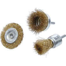 BGS Technic Steel Wire brush Set | ~ 25 - 50 mm | 3 pcs.