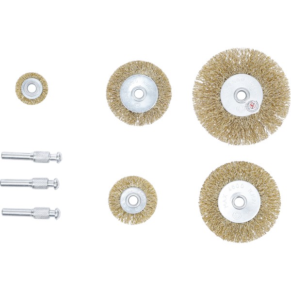 BGS Technic Steel Wire brush Set | ~ 25 - 75 mm | 8 pcs. BGS Technic Steel Wire brush Set | ~ 25 - 75 mm | 8 pcs.
