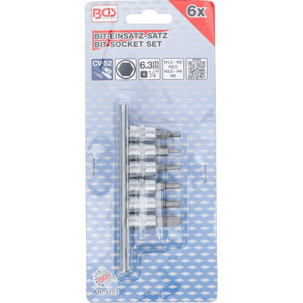 BGS Technic Bit Socket Set | 6.3 mm (1/4 BGS Technic Bit Socket Set | 6.3 mm (1/4