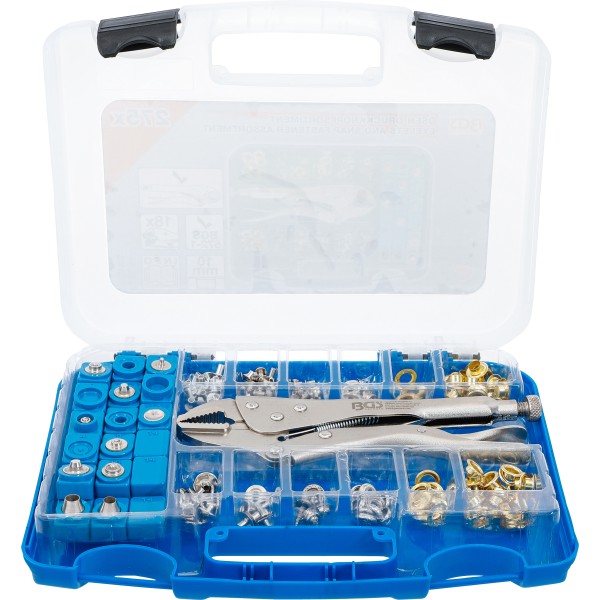 BGS Technic Eyelet and Snap Fastener Assortment | 275 pcs. BGS Technic Eyelet and Snap Fastener Assortment | 275 pcs.