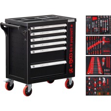 BGS Technic Workshop Trolley | 6 Drawers | 1 Side Door | with 158 Tools