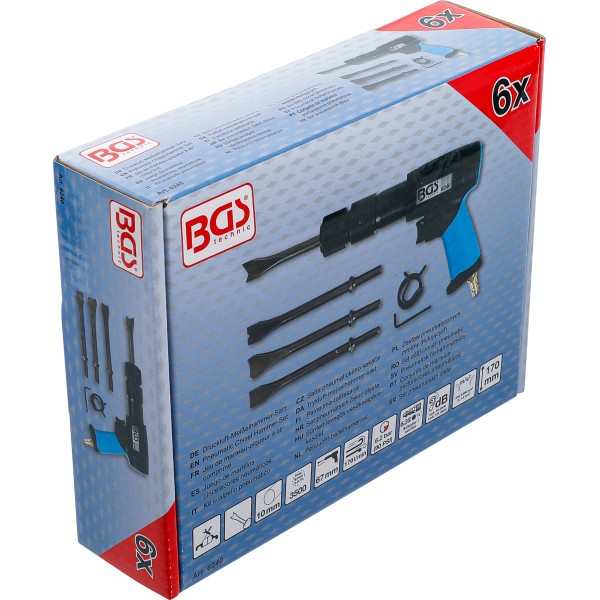 BGS Technic Pneumatic Chisel Hammer Set | with Quick Release Chuck | 10 mm BGS Technic Pneumatic Chisel Hammer Set | with Quick Release Chuck | 10 mm