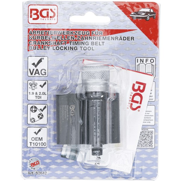 BGS Technic Crankshaft Timing Belt Pulley Locking Tool | for VAG BGS Technic Crankshaft Timing Belt Pulley Locking Tool | for VAG