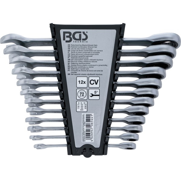 BGS Technic Ratchet Combination Wrench Set | 8 - 19 mm | 12 pcs. BGS Technic Ratchet Combination Wrench Set | 8 - 19 mm | 12 pcs.