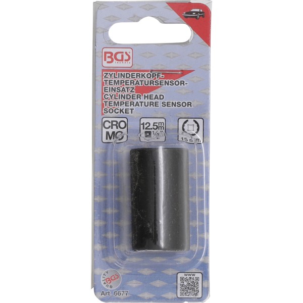 BGS Technic Cylinder Head Temperature Sensor Socket | 15 mm | for Ford 1.8 / 2.0 / 2.3 / 2.4 / 3.2 Diesel BGS Technic Cylinder Head Temperature Sensor Socket | 15 mm | for Ford 1.8 / 2.0 / 2.3 / 2.4 / 3.2 Diesel