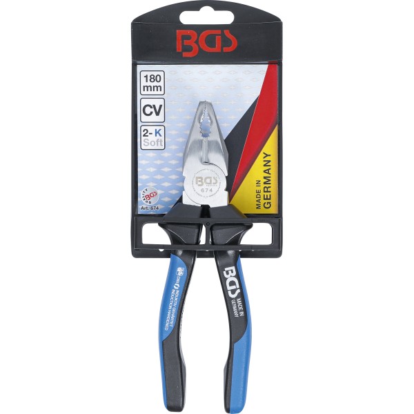 BGS Technic Combination Pliers | with Facet and Cutting Edge | 180 mm BGS Technic Combination Pliers | with Facet and Cutting Edge | 180 mm