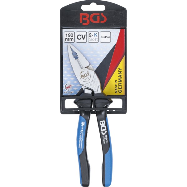 BGS Technic Heavy Duty Combination Pliers | with cutting Edge | Evo Plus | 190 mm BGS Technic Heavy Duty Combination Pliers | with cutting Edge | Evo Plus | 190 mm
