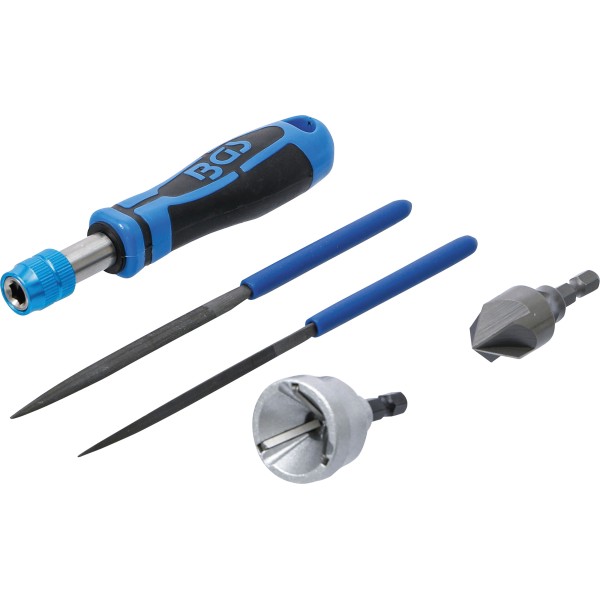 BGS Technic Outer / Inner Deburring Tool & File Set | 5 pcs. BGS Technic Outer / Inner Deburring Tool & File Set | 5 pcs.