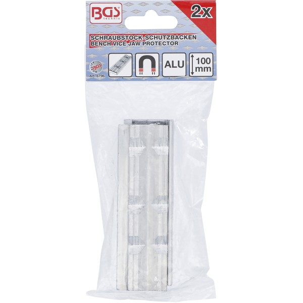 BGS Technic Bench Vice Jaw Protectors | Aluminium | 100 mm | 2 pcs. BGS Technic Bench Vice Jaw Protectors | Aluminium | 100 mm | 2 pcs.