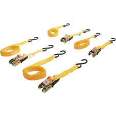 BGS Technic Ratchet Tie Down Strap Set | with solid Hooks | 5 m x 25 mm | 4 pcs.